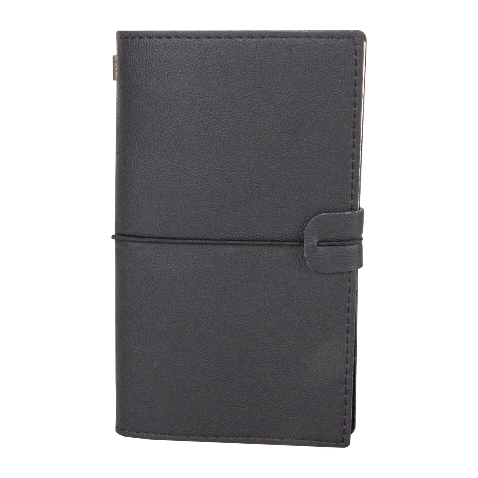 KUĞULU SİYAH TARİHSİZ DEFTER (11,5X20 CM)